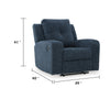 Daso Zero Wall Recliner Chair | Manual Pull Tab | Ink Blue Polyester