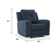 Daso Zero Wall Recliner Chair | Manual Pull Tab | Ink Blue Polyester