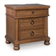 Rowy Oversized Nightst& for Bedroom | USB Ports | 3 Drawers | Medium Brown