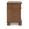 Rowy Oversized Nightst& for Bedroom | USB Ports | 3 Drawers | Medium Brown