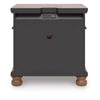 Rowy Oversized Nightst& for Bedroom | USB Ports | 3 Drawers | Medium Brown