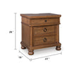 Rowy Oversized Nightst& for Bedroom | USB Ports | 3 Drawers | Medium Brown