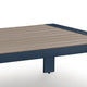 Eina Outdoor Cocktail Table | 48" Slatted Top | Navy Blue & Driftwood