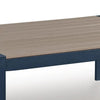 Eina Outdoor Cocktail Table | 48" Slatted Top | Navy Blue & Driftwood