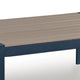 Eina Outdoor Cocktail Table | 48" Slatted Top | Navy Blue & Driftwood