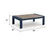 Eina Outdoor Cocktail Table | 48" Slatted Top | Navy Blue & Driftwood
