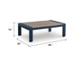 Eina Outdoor Cocktail Table | 48" Slatted Top | Navy Blue & Driftwood