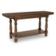 Beca Sofa Console Table | 60" Hinged Flip Top | Lower Shelf | Brown