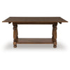 Beca Sofa Console Table | 60" Hinged Flip Top | Lower Shelf | Brown