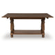 Beca Sofa Console Table | 60" Hinged Flip Top | Lower Shelf | Brown