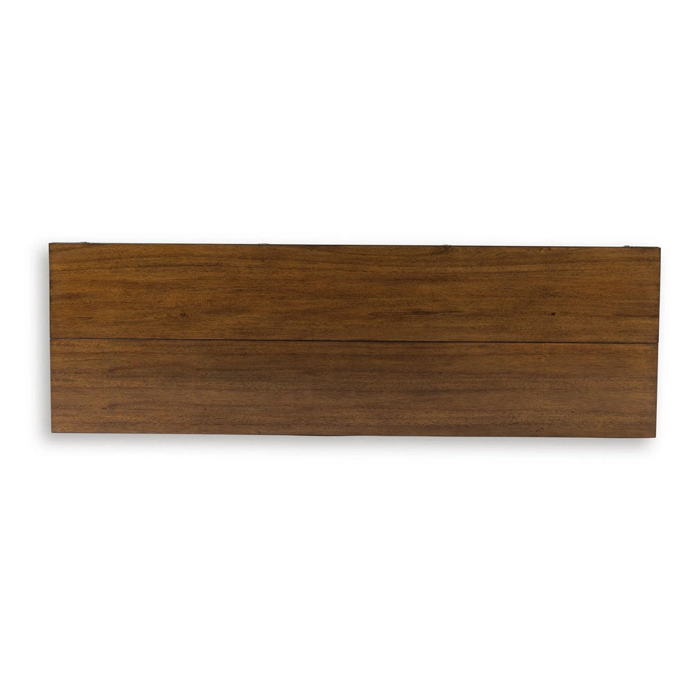 Beca Sofa Console Table | 60" Hinged Flip Top | Lower Shelf | Brown