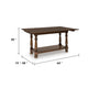 Beca Sofa Console Table | 60" Hinged Flip Top | Lower Shelf | Brown
