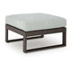 Leca Outdoor Ottoman with Gray Cushion | Black Aluminum Frame | 28"