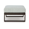 Leca Outdoor Ottoman with Gray Cushion | Black Aluminum Frame | 28"