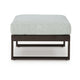 Leca Outdoor Ottoman with Gray Cushion | Black Aluminum Frame | 28"