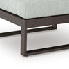 Leca Outdoor Ottoman with Gray Cushion | Black Aluminum Frame | 28"