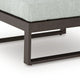 Leca Outdoor Ottoman with Gray Cushion | Black Aluminum Frame | 28"