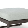 Leca Outdoor Ottoman with Gray Cushion | Black Aluminum Frame | 28"