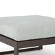 Leca Outdoor Ottoman with Gray Cushion | Black Aluminum Frame | 28"