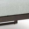Leca Outdoor Ottoman with Gray Cushion | Black Aluminum Frame | 28"