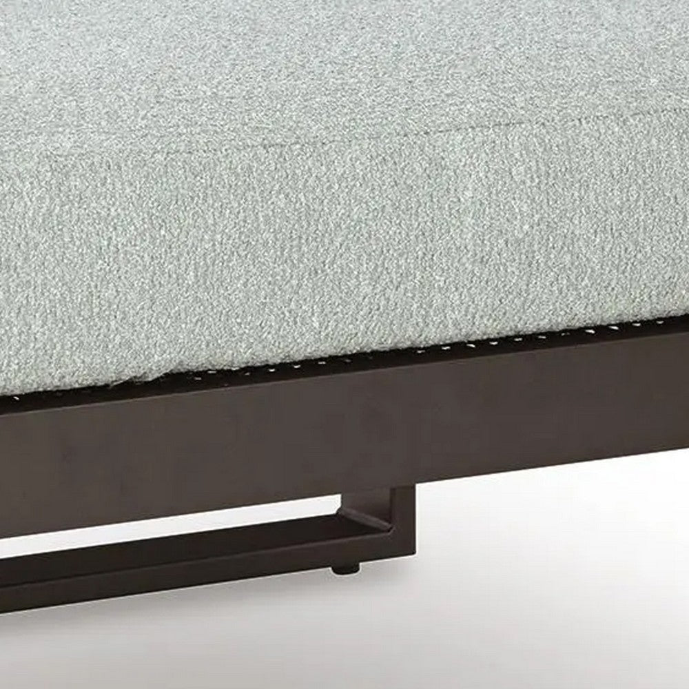 Leca Outdoor Ottoman with Gray Cushion | Black Aluminum Frame | 28"