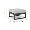 Leca Outdoor Ottoman with Gray Cushion | Black Aluminum Frame | 28"