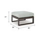 Leca Outdoor Ottoman with Gray Cushion | Black Aluminum Frame | 28"