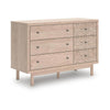 Rox 51" Dresser | 6 Drawers | Floral Accent Fronts | Black Knobs | Tan