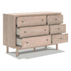 Rox 51" Dresser | 6 Drawers | Floral Accent Fronts | Black Knobs | Tan
