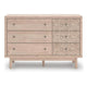Rox 51" Dresser | 6 Drawers | Floral Accent Fronts | Black Knobs | Tan