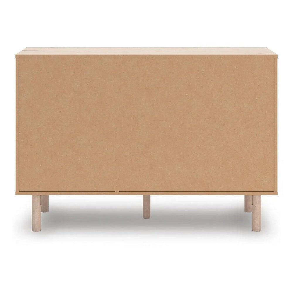 Rox 51" Dresser | 6 Drawers | Floral Accent Fronts | Black Knobs | Tan
