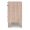 Rox 51" Dresser | 6 Drawers | Floral Accent Fronts | Black Knobs | Tan