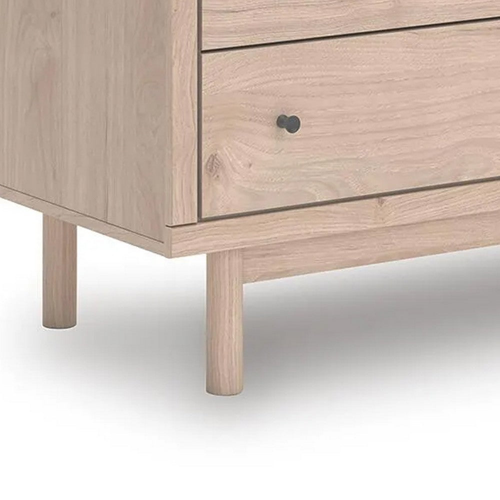 Rox 51" Dresser | 6 Drawers | Floral Accent Fronts | Black Knobs | Tan