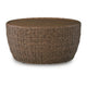 Dyan Outdoor Coffee Table | 36" Round Drum | Brown Beige Woven Wicker