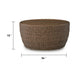 Dyan Outdoor Coffee Table | 36" Round Drum | Brown Beige Woven Wicker