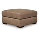 Vyas Oversized Square Ottoman | Sahara Brown Top Grain Leather | 37x37