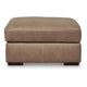 Vyas Oversized Square Ottoman | Sahara Brown Top Grain Leather | 37x37