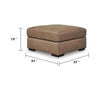 Vyas Oversized Square Ottoman | Sahara Brown Top Grain Leather | 37x37