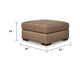 Vyas Oversized Square Ottoman | Sahara Brown Top Grain Leather | 37x37
