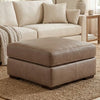 Vyas Oversized Square Ottoman | Sahara Brown Top Grain Leather | 37x37