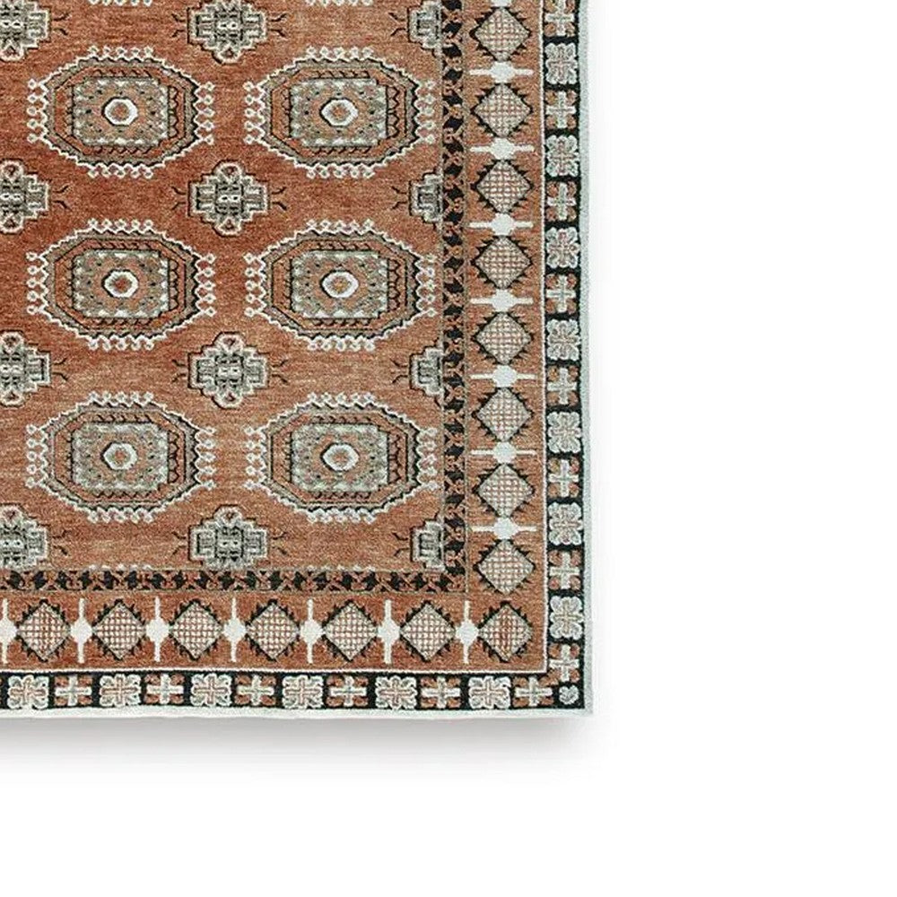 Nyas 8 x 10 Large Area Rug | Aztec Inspired Patterns | Sienna & Ivory