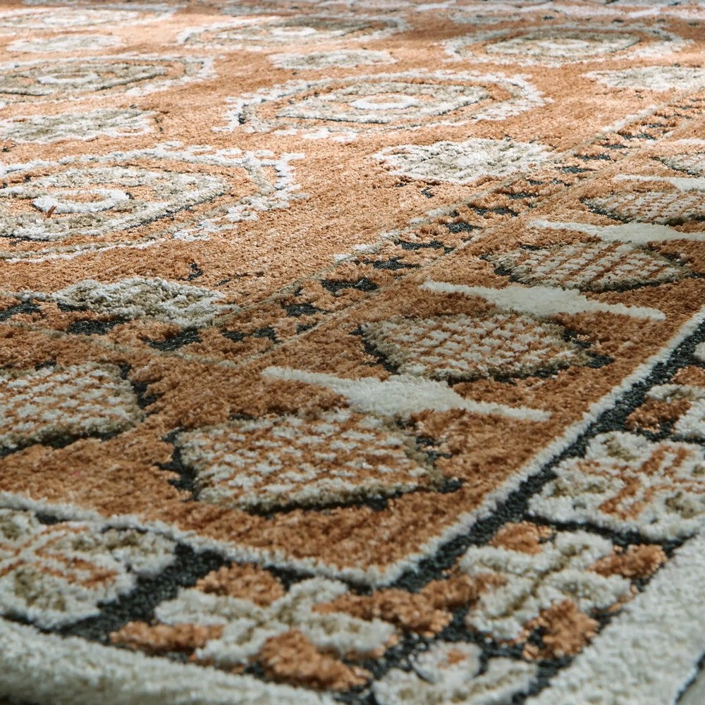 Nyas 8 x 10 Large Area Rug | Aztec Inspired Patterns | Sienna & Ivory