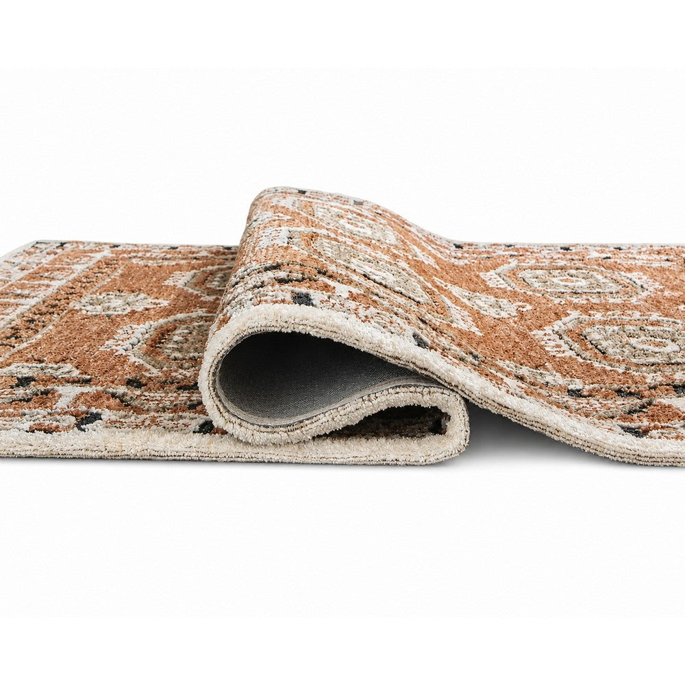 Nyas 8 x 10 Large Area Rug | Aztec Inspired Patterns | Sienna & Ivory