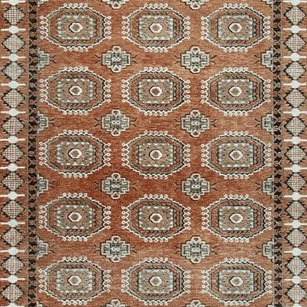 Nyas 8 x 10 Large Area Rug | Aztec Inspired Patterns | Sienna & Ivory