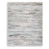 Myas 8 x 10 Large Area Rug | Memory Foam Pad | Abstract Gray Brown Faux Fur