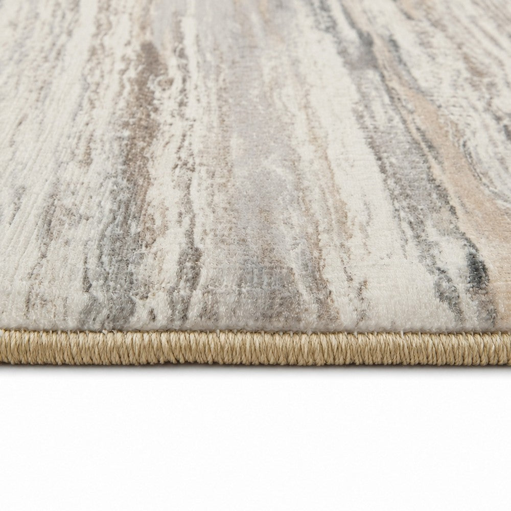 Myas 8 x 10 Large Area Rug | Memory Foam Pad | Abstract Gray Brown Faux Fur