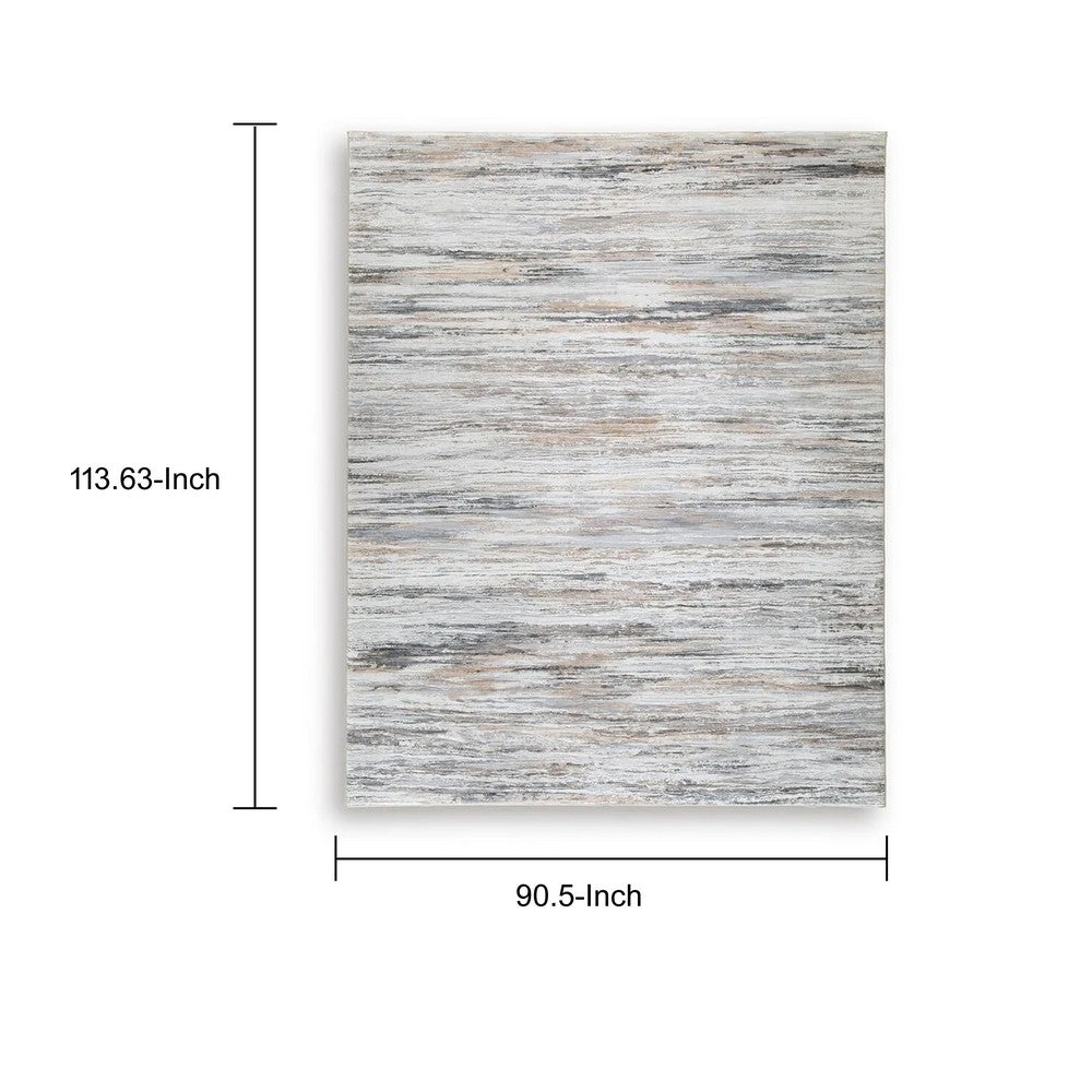 Myas 8 x 10 Large Area Rug | Memory Foam Pad | Abstract Gray Brown Faux Fur