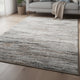 Myas 8 x 10 Large Area Rug | Memory Foam Pad | Abstract Gray Brown Faux Fur