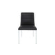 Eun Dining Side Chair | Foam Fill | Channeled Black Faux Leather | Chrome