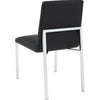 Eun Dining Side Chair | Foam Fill | Channeled Black Faux Leather | Chrome